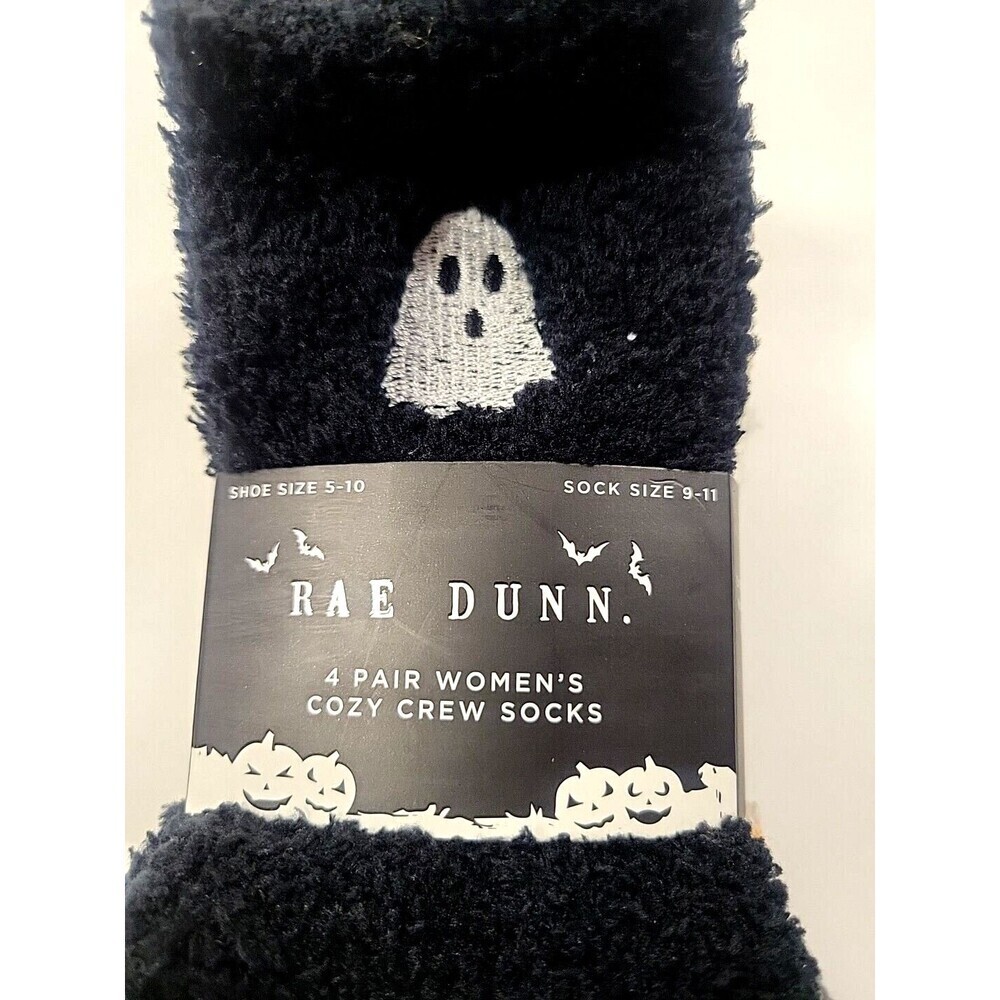 Rae Dunn Socks 4 Pair Fuzzy Cozy Warm Halloween Winter Comfy Fall Women Sz 9-11